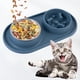thumbnail image 4 of Comedero antiderrames con alfombrilla de silicona antideslizante y comedero lento extraíble con cuenco de acero inoxidable para agua y comida para gatos, 4 of 4