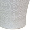 thumbnail image 3 of Benjara Deni 33 Inch Temple Jar, Removable Lid, Carved Pattern, Ceramic, White, 3 of 5