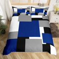thumbnail image 2 of Erosebridal Housse de Couette Ombrée Abstraite Grand Lit, Literie Minimaliste Format Grand Lit, Bleu Marine, Réversible 3 Pcs, 2 of 7