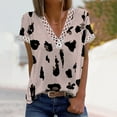 thumbnail image 2 of Birdeem Mode Femmes Été Col en V Dentelle Patchwork Manches Courtes Haut Blouse Aguichant, 2 of 8
