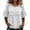 White, variant on Setooff Women's Solid Fringe Trim Round Neck Short Sleeve Babydoll Top Loose Casual Summer Blouse Shirts for Women