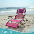 thumbnail image 6 of Ostrich 3N1 Altitude 16'' Recline Beach Chair w/Chaise Beach Lounger, Pink, 6 of 12