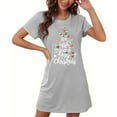 thumbnail image 1 of Camisón corto de talla grande para mujer, camisón de manga corta con estampado de pecho a la moda, camisón para mujer, 1 of 5