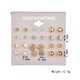 thumbnail image 4 of Conjunto de joyería de estilo de moda, pendientes, 12 pares de pendientes de circonita de imitación cuadrada con placa, pendientes de diamantes con forma de corazón de melocotón, 4 of 6