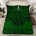 thumbnail image 2 of Castle Fairy Skull Moth Damask 4pcs Bed Sheets for Female Men,Abstract Gothic Theme King Sheets,Bohemian Traditional Flower Super Cozy Sheet Set,Microfiber Bedroom Decor, 2 of 7