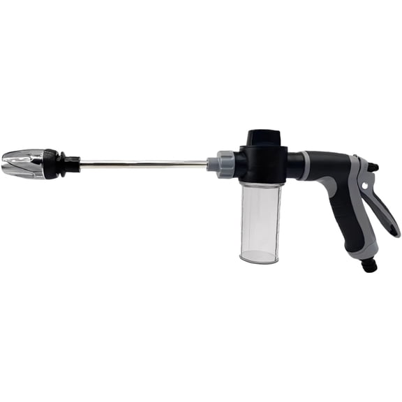 Long Rod Garden Hose Pressure Spraye with Foam Dispenser, Car Wash Sprayer, Multiple Spray Patterns, 16.1 in / 41 cm Extended Wand, Ergonomic Grip for Car Washing Cleaning