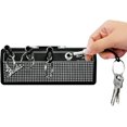 thumbnail image 1 of Guitar Hook Key Holder Wall Mount with 4 Key Rings with Guitar Socket - Black Silver, 1 of 5