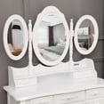 thumbnail image 3 of Ktaxon Vanity Make Up Table White Dressing Table Set w/Stool 7 Drawer & 3 Mirrors Fold, 3 of 13