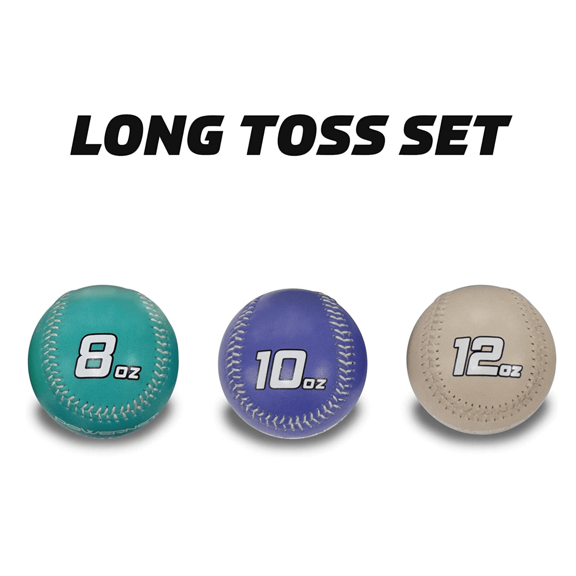 PowerNet Weighted Baseball Bundle, Heavy Training Balls for Pitching and Throwing, Baseball Training Equipment to Build Strength, Weighted Baseballs for Throwing (Long Toss Set)