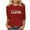 Red, variant on Womens Casual Christmas Tee Shirts Oversized Sweatshirt Pink Pullover Sweaters V Neck Fall Tops Stylish 3/4 Sleeve Crop Top Swimsuits