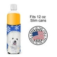 thumbnail image 4 of Carolines Treasures SC9362MUK Bichon Frise Winter Snowflakes Holiday Ultra Hugger for slim cans Slim Can multicolor, 4 of 6