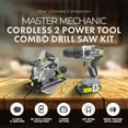 thumbnail image 3 of Master Mechanic Cordless 2 Power Tool Combo Kit for Home Improvement, 3 of 3
