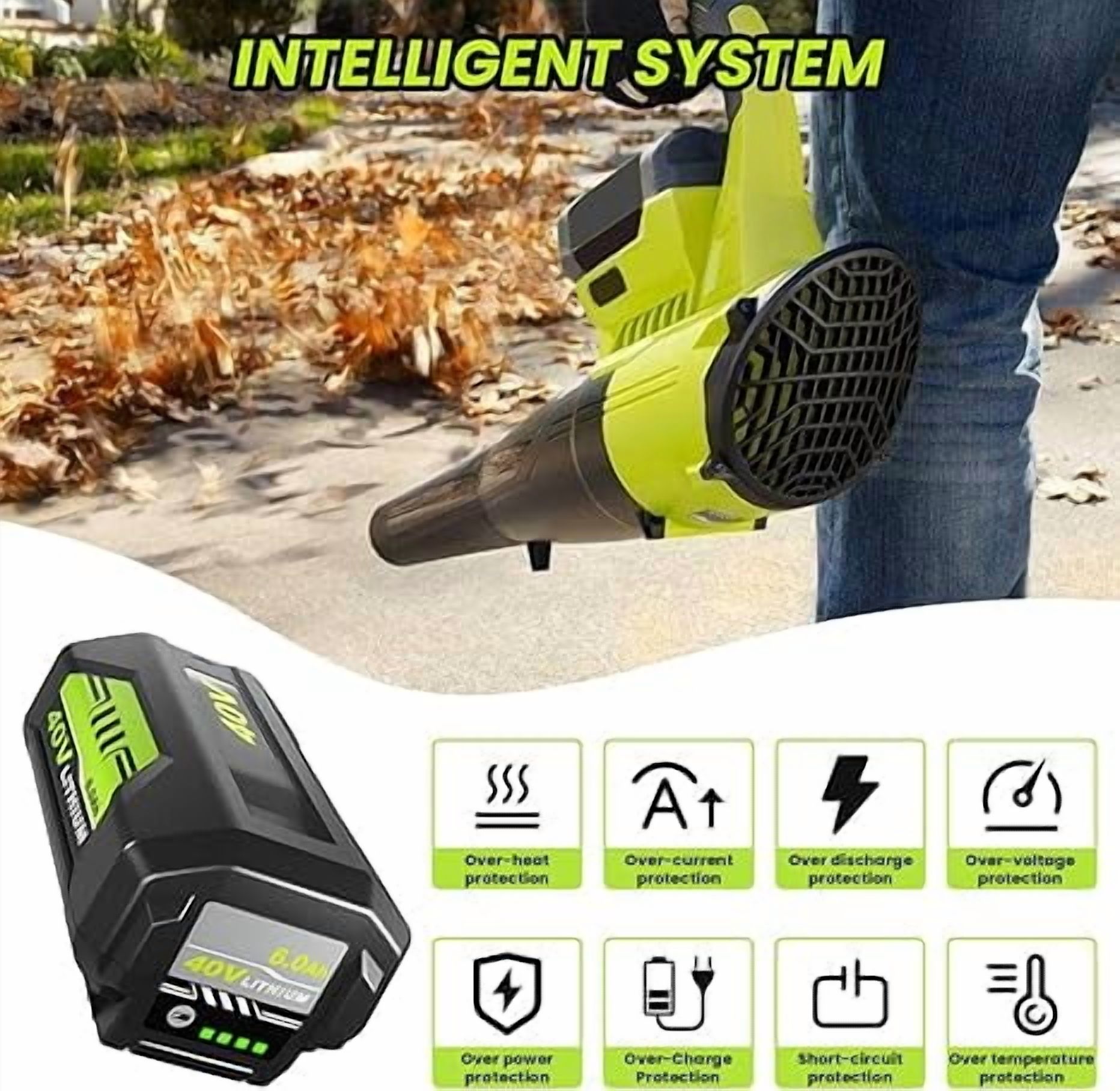1PACK 6.0Ah 40 Volt Lithium Replacement for OP4026 Battery 40V Battery OP4050A OP4015 OP40201 OP40261 OP4030 OP40401 OP4050  OP40601 Cordless Power Tools
