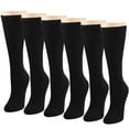 thumbnail image 5 of Falari 6-Pack Women Diabetic Crew Socks Diabetes Edema and Circulatory Loose Fitting Cotton 9-11 (Black), 5 of 6