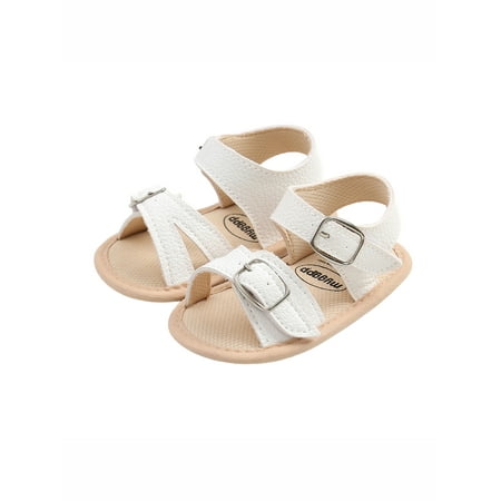 

Summer Baby Boys Girls Newborn Sandals PU Adjustable Hasp Hollow Out Non-slip First Walker Shoes
