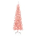 thumbnail image 3 of LuxenHome 7Ft Pre-Lit Pink Slim Tree with Metal Stand, 3 of 4