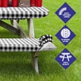thumbnail image 4 of Vinyl Picnic Table and Bench Fitted Tablecloth Cover, Checkered Design, Flannel Backed Lining, 30 x 96 Inch, 3 Piece Set, Black, 4 of 5