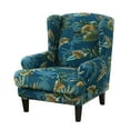 thumbnail image 1 of Sumhomie Housse Extensible Imprimée pour Fauteuil à Oreilles 2 Pcs, Vert, 1 of 4