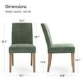 thumbnail image 3 of YOUNIKE Linen Fabric Dining Chairs Set of 2, Mid-Century Modern Parsons Kitchen Chairs 18.9"H with Solid Wood Legs, Green, 3 of 18