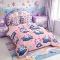 thumbnail image 2 of Manfei Kawaii Axolotl Pattern 7-Piece Twin Bedding,Ocean Themed Animal Bedding Comforter Set,Pink Reversible, 2 of 7