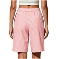 thumbnail image 6 of hoksml Women Striped Drawstring Pull-On Shorts, Elastic Waist Casual Bermuda Shorts with Pockets, 6 of 6