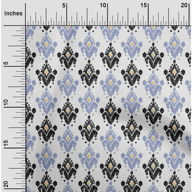 oneOone Cotton Cambric Fabric Ethnic Ikat Printed Craft Fabric BTY 56 Inch Wide