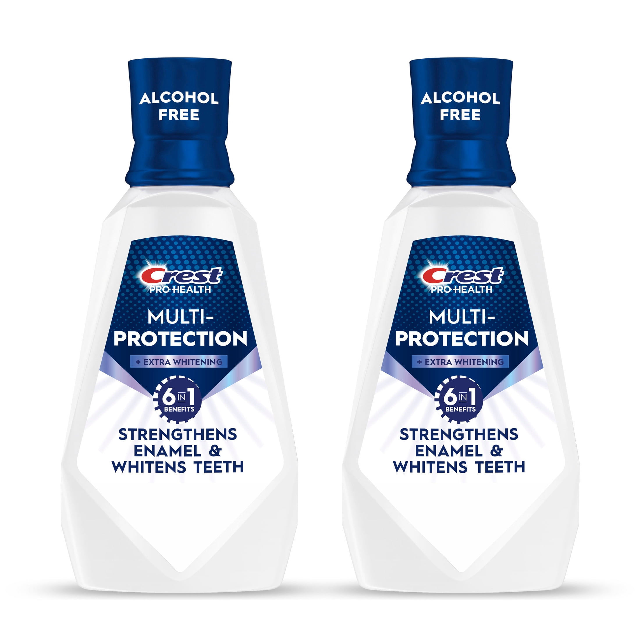 (3 pack) Crest Mouthwash Pro-Health Multi-Protection + Extra Whitening, 6 Benefits in 1, Anticavity Fluoride Alcohol Free, Winter Mint Flavor, 32 fl oz, Pack of 2