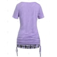 thumbnail image 3 of Camiseta Cuello Redondo a Cuadros Tamaño Plus Rosegal Camisetas tallas grandes, 3 of 5