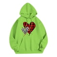 thumbnail image 3 of WEAIXIMIUNG Sweat-Shirt pour Femmes Zip Sans Capuche Col Rond Poche Imprimé Cœur Saint-Valentin Manches Longues, 3 of 3