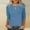 1Blue, variant on Drses Womens Womens Crew Neck 3/4 Sleeve Tops Basic Button T-Shirts Solid Loose Cute Tunic Tee Blouses Fit Pullover