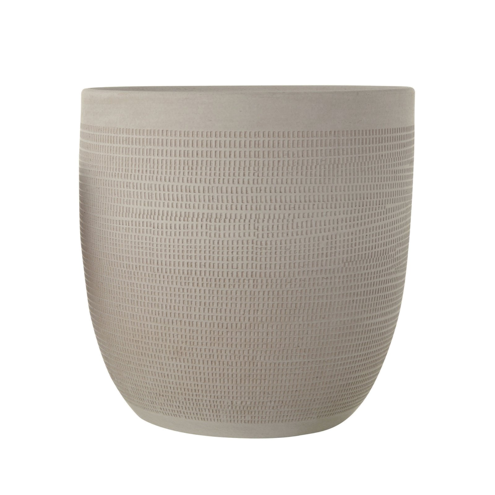 Woven Paths Matte White Textured Stoneware Planter