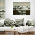 thumbnail image 3 of Designart Gloomy Sunset over Rocks and Waves - Seascape Throw Pillow - 16x16, 3 of 4