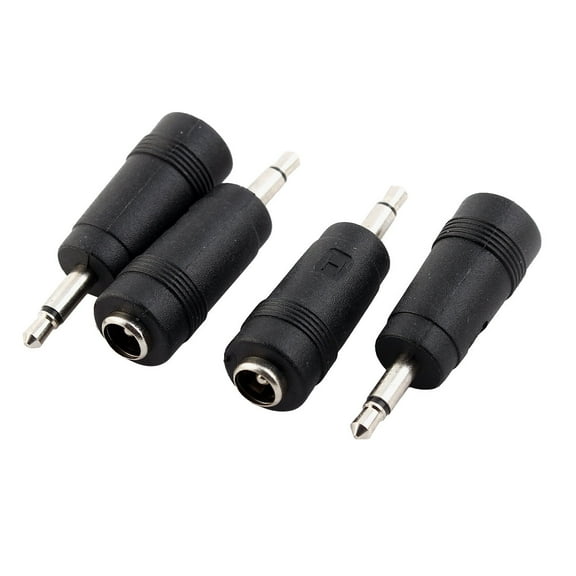 Unique Bargains 3.5mm Male to 5.5mm x 2.1mm Female DC Adapter Connector 4 Pcs