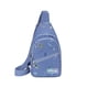 thumbnail image 5 of Mochila cruzada azul con correas ajustables y 2 bolsillos con cremallera para mujeres y hombres, entrenamiento, viaje, jogging, ciclismo, senderismo, bolso de cintura, bolso de pecho simple, 5 of 6