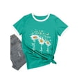 thumbnail image 3 of TWZH Women Women Daisy Graphic Faith Hope Love Letter Print Short T-Shirt, 3 of 6