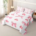 thumbnail image 3 of Erosebridal Kawaii Gradient Bowknot Twin Quilt Set,Watercolor Clover Twin Coverlet Set for Teens Girls, 3 of 7