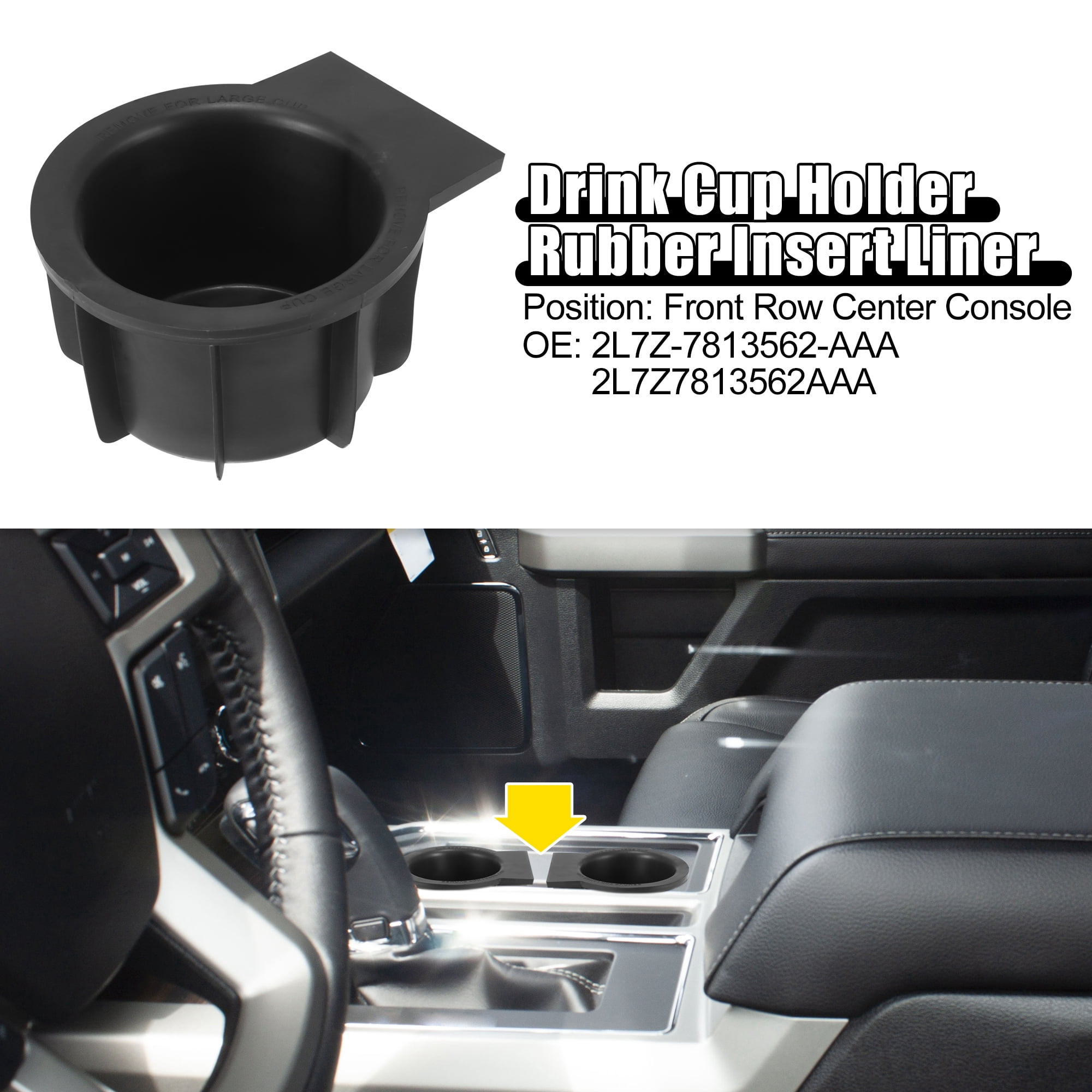 Unique Bargains Cup Holder Rubber Inserts Liner for Ford F-150 2004 to 2014 2 Pieces