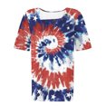 thumbnail image 4 of Fiudx Camisas para Mujer Blusa de Manga Corta a La Moda para Mujer, Camiseta Estampada, Top Informal, 4 of 5