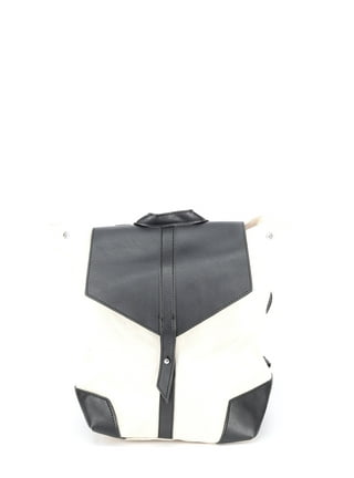 Deux Lux Demi Knapsack/Backpack/Vegan Leather W/ Duster Bag. White&Black-  New