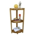 thumbnail image 5 of Compact Teak 3 tier Corner Shower Outdoor Bench in Natural Finish, 5 of 8