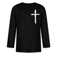 thumbnail image 3 of WXLWZYWL Men Baseball T Shirt Plus Size 3/4 Sleeve Round Neck Solid Color Shirt Casual Loose T Shirts Comfortable Fit Tee Blouses Black XXL, 3 of 3