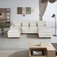 thumbnail image 2 of Gewnee U-Shaped Chenille Sectional Sofa Couch with Pillows ,4 Seat Double Chaise Modular Sofa Couches for Living Room, 2 of 15