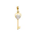 thumbnail image 2 of Wellingsale 14k Yellow Gold CZ Cubic Zirconia Key Pendant (Size : 27 x 7 mm), 2 of 4