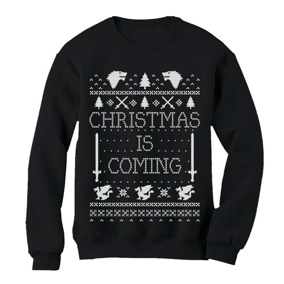 Tstars Mens Ugly Christmas Christmas Is Coming Christmas Gift Funny Humor Holiday Shirts Xmas Party Christmas Gifts for Him Sweatshirt.