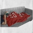 thumbnail image 6 of Keep Calm Soft Flannel Fleece Throw Blanket, Bicolour Composition Carry on Text Royal UK Crown Calligraphic Image, Cozy Plush for Indoor and Outdoor Use, 60" x 80", Red White, by Ambesonne, 6 of 6