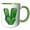 Green/White, variant on 3drose, St Patricks Sweets Monogram Initial V, 15oz Mug