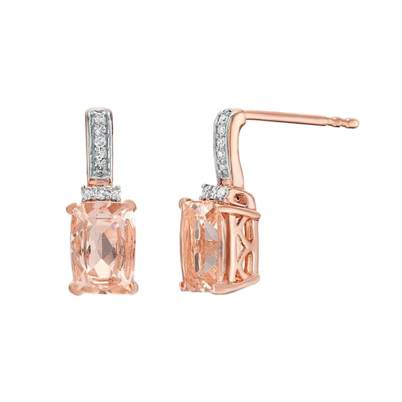 Morganite Earrings with Diamond Accent in 10K Rose Gold