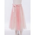 thumbnail image 4 of TTAO Kids Girls High Waist Bowknot Mesh Tutu Tulle Skirts Tiered A-line Wedding Princess Birthday Party Skirts Skorts Pink Beige 9-10, 4 of 7