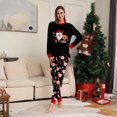 thumbnail image 2 of Family Christmas Pajamas Matching Sets – Black Long Sleeve Tops and Pants with Santa Claus and Reindeer Print, Festive Holiday Sleepwear Outfits for Couples and Families, 2 of 5