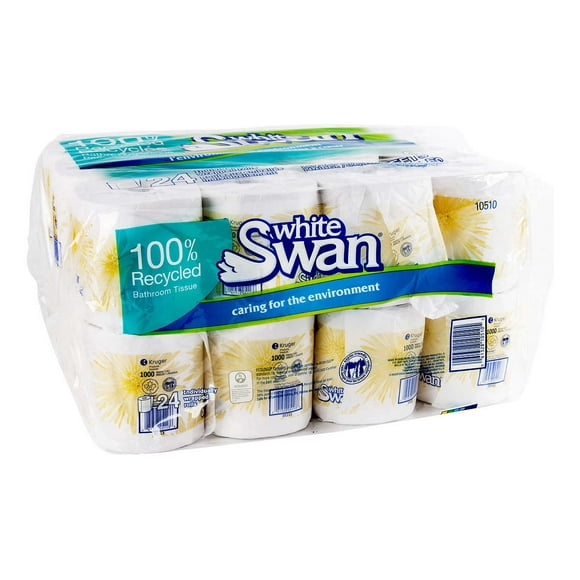 Swan 1 Pli Individuellement Enveloppés Rouleaux de Papier de Salle de Bains, 24-pack